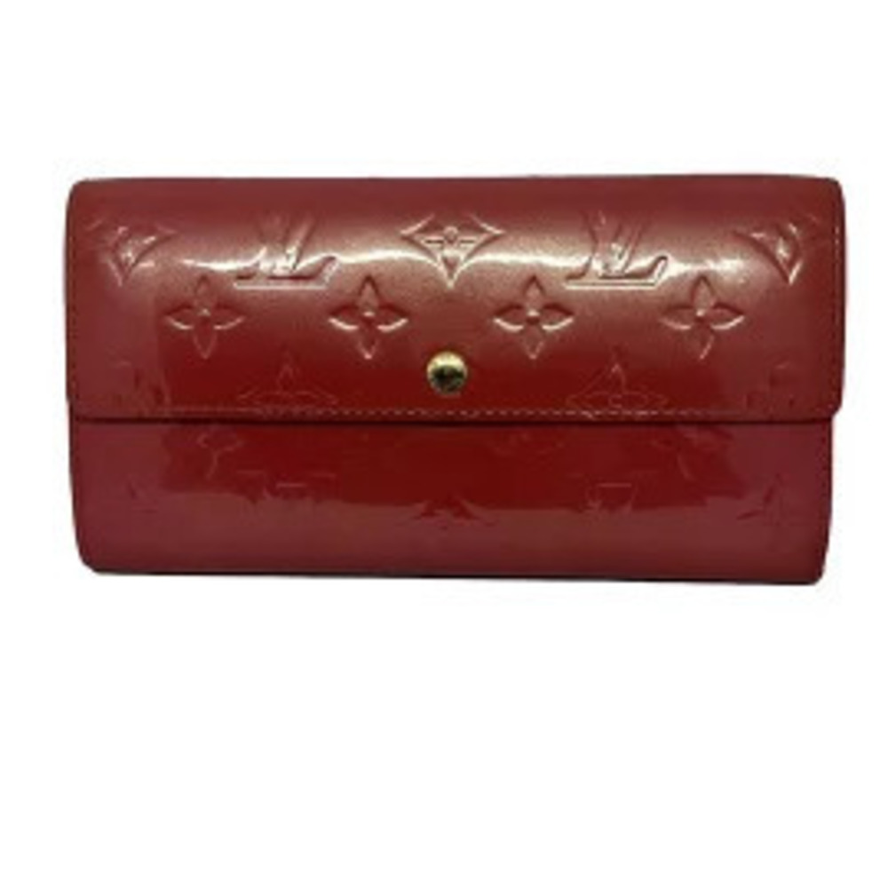 LOUIS VUITTON Pochette Portemonnaie Credit Long Wallet Framboise Leather
